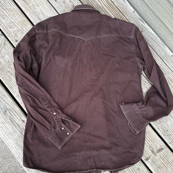 Red Ranch men’s size XL cotton brown, work shirt with snaps - Picture 3 of 8